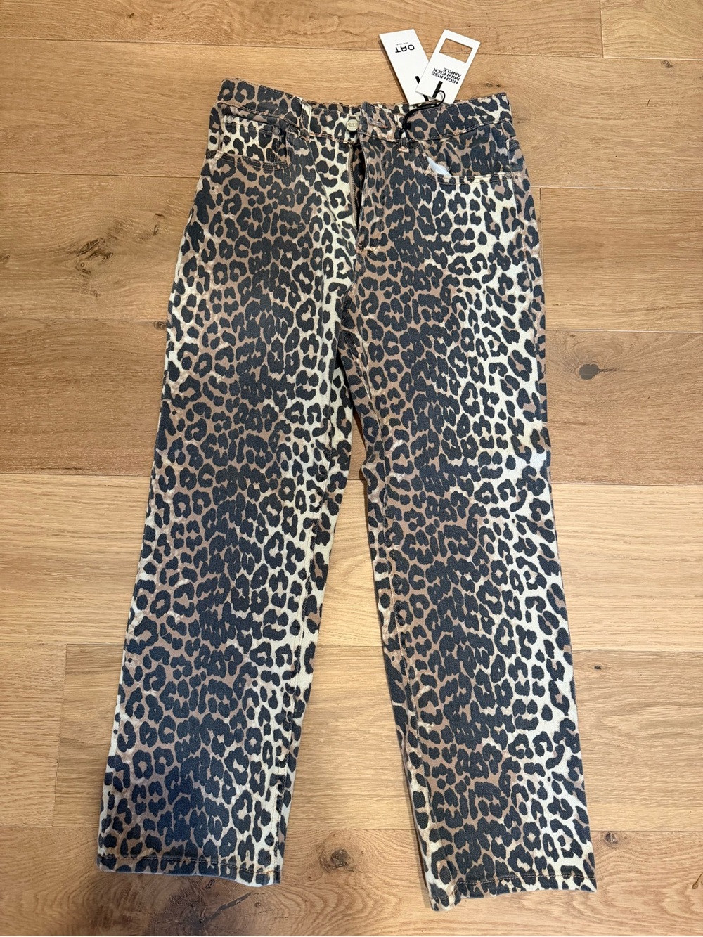 Oat New York Leopard Print Jeans in Brown and Black